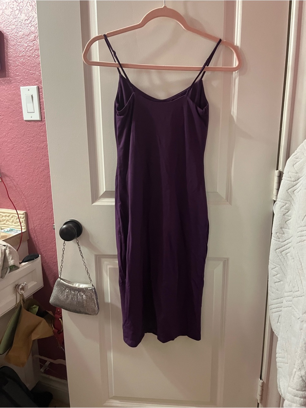 Aritzia Deep Purple Slip Midi Dress
